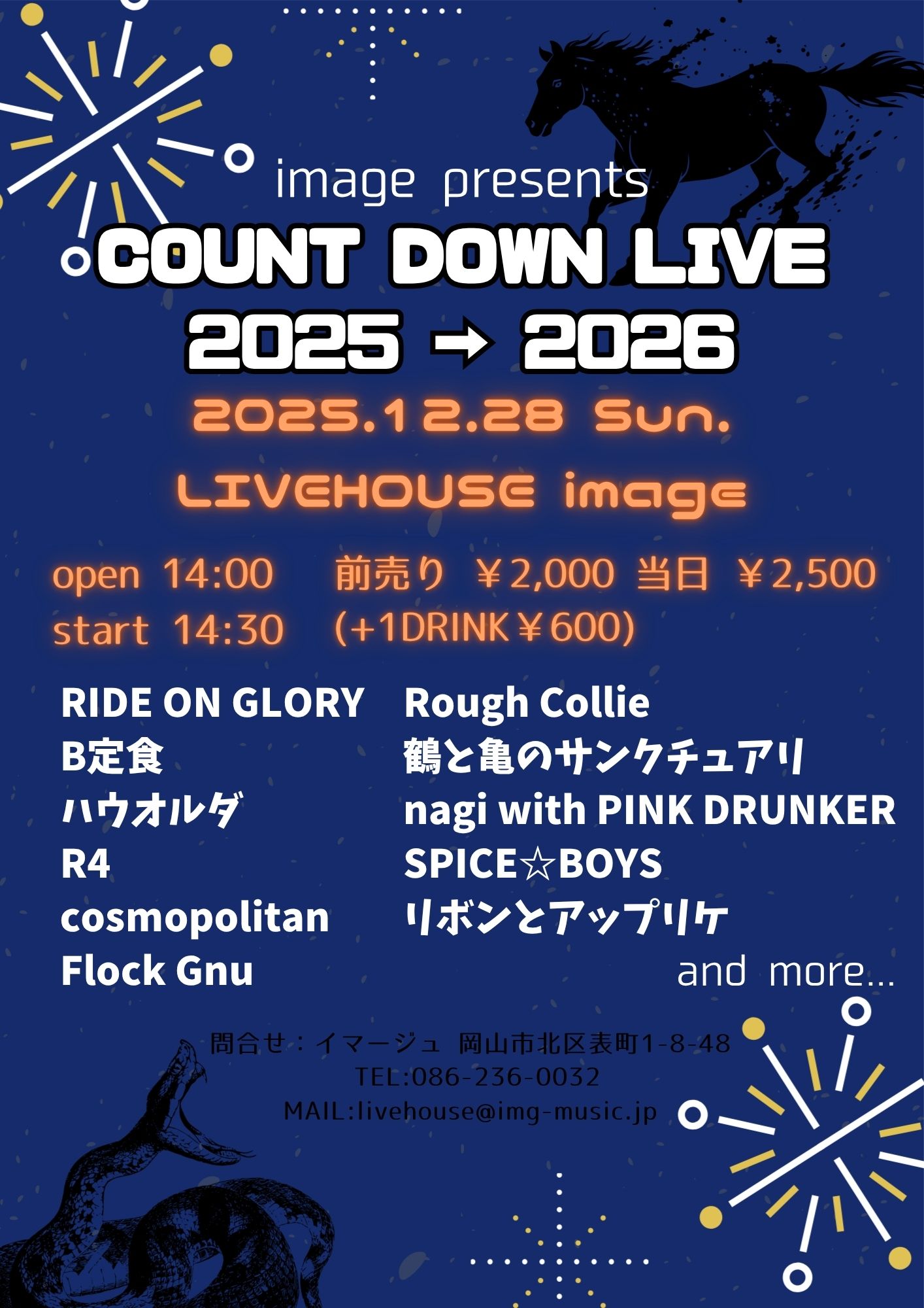 image presents COUNT DOWN LIVE 2025 → 2026